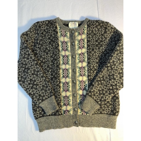 Susan Bristol Sweaters - Vintage Susan Bristol Wool Cardigan Sweater M Fair Isle Western Cottagecore